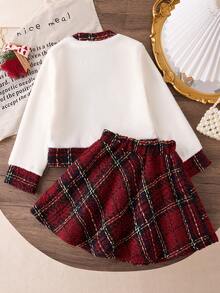 SHEIN Autumn/Winter New Fashionable Casual Everyday Versatile Butterfly Cute Girls Outfit - Multicolor - View 2