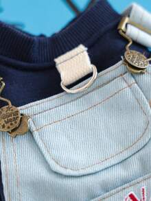 PETSIN 1 件狗狗服装，帅气宠物连体衣，适合小型犬穿的四条腿衣服 - 藍色 - 查看 10