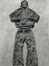 PAVTROS Erkek Sokak INS Eşleşen Beyaz Biyonik Kamuflaj Açık Hava Macera Kapüşonlu Üst Seti, Açık Hava Kampı, Günlük Giyim, Erkek Arkadaş/Eş Hediyesi, Yıldönümü Hediyesi İçin Uygundur