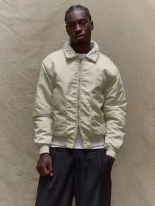 Musero Bomber Style Zip Through Jacket Collar Lace Detailing Summer SPRING - Apricot - View 1