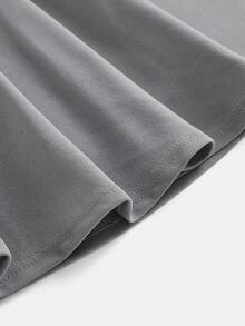 Girlism 少女弹力修身百搭灰色百搭褶皱裙，纯色侧拉链褶皱休闲裙，返校季