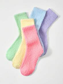LUVLETTE 1/3/5 perechi de șosete de pluș pentru femei, șosete calde din fleece groase pentru dormit, acasă, maternitate, toamnă/iarnă, mărime universală 35-43 - Multicolor - Vizualizare 9