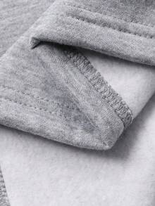 FRIFUL 女式纯色花卉拼接蕾丝圆领插肩袖宽松休闲套头衫，秋冬 - 灰色 - 查看 8