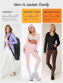 GLOWMODE FeatherFit™-Warm Slim-It It's Chilly Fleece-Lined Slim Fit Long Sleeve Jacket With Thumbholes Autumn Winter Yoga Daily Casual - Baby Pink - View 6