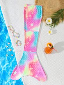 Young Girl Mermaid Scale Print One-Piece Swimsuit Winter Christmas Halloween Autumn Fall Costume