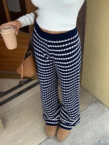 SHEIN Unity 女士时尚条纹宽松休闲裤 - 彩色 - 查看 1