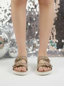 Women Platforms & Wedge Sandals - Khaki - View 3