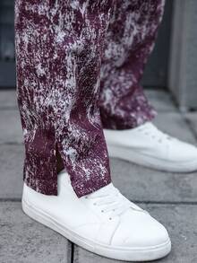 Manfinity CasualCool Men's Autumn Fashionable Camouflage Jacket And Pants Set - Burgundy - View 6