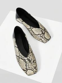 MOTF BAILARINAS VINTAGE, ZAPATOS CÓMODOS Y ELEGANTES DE PUNTA CUADRADA TIPO SLIP-ON PARA MUJERES, ADECUADOS PARA TODAS LAS ESTACIONES - Albaricoque - Ver 5