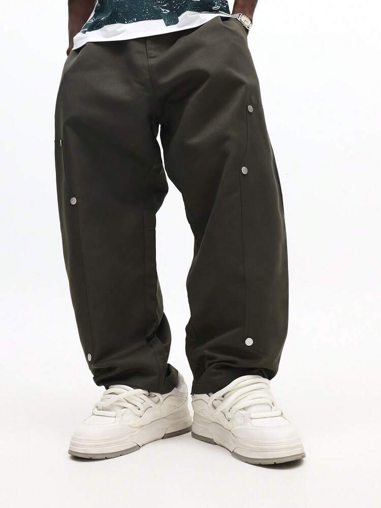 Zimmermannshose im Barrel-Fit mit Metallknöpfen