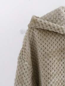 GlowEve 2025 Autumn/Winter Casual Everyday Wear High-End Design Patchwork Contrast Color Hooded Sherpa Fleece Pullover Sweatshirt, Thick & Loose Fit, Versatile - Multicolor - View 5