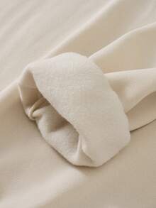 Manfinity Homme Men's Casual Long Sleeve Pullover Sweatshirt And Drawstring Pants Set, Fall Clothes - Beige - View 6