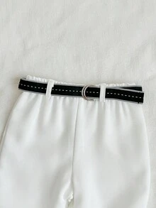 SHEIN 男婴 4 件套蓝白条纹长袖衬衫、皇家蓝披肩、白色裤子和提花腰带，适合秋冬季，适合生日派对、洗礼、一周年纪念、晚会、演出、婚礼等场合