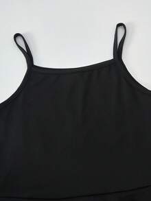 Sweetra Young Tween Girls' Casual Street Skull Halloween Strap Asymmetrical Hem Cosplay Dress - Black - View 4