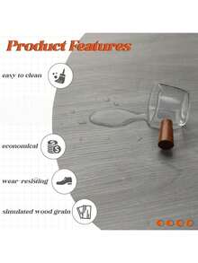 1 Roll 40X300CM Wide Vinyl Flooring Roll Self-Adhesive, Wood Grain Floor Tiles Peel And Stick Floor Stickers Durable Easy Install For Bathroom&Kitchen - Multicolor - View 2