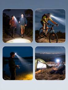 Teckwe 1 pieza Foco de luz potente de 5 cabezales, Linterna LED luz de pesca, Lámpara colgante de minería recargable y resistente al agua de larga distancia para camping, correr, pesca, senderismo, lectura y deportes al aire libre - luz blanca - Ver 4