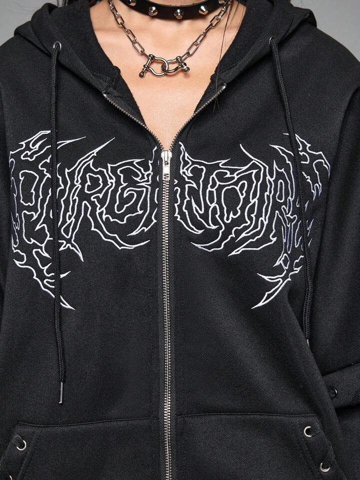 Our Grunge Punk 2-In-1 Sweatshirt With Eyelet Lace-Up Detail is