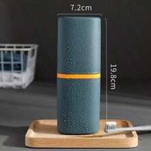 1支/2支装便携式旅行牙刷盒，带漱口杯 - 方便的刷牙杯和漱口牙刷筒，浴室必备品，旅行居家浴室装饰，秋季装饰，返校季装饰