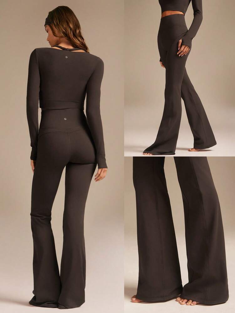 35" FeatherFit™-Warm HeatFlow Soft Warm Chill Stretchy High-Rise Waist Flare Leggings Low-Impact Yoga Pilates Studio Daily Casual Fall Winter