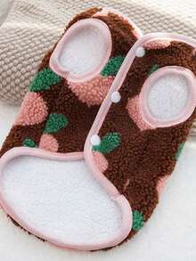 PETSIN 1 Piece Of Brown Bottom Radish Lamb Wool Pet Vest With Autumn And Winter Thick Lamb Wool For Warmth And Pet Plush Clothing - Brown - View 8