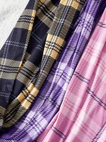 Snug Zone 3pcs/Set Plus Size Women Elastic Waist Loose Plaid Pajama Cozy Pants, Fall Winter Clothes - Multicolor - View 6