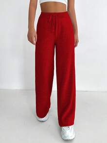 RueChic Women's Front Tie Minimalist Knit Jumpsuit, Casual Everyday Wear