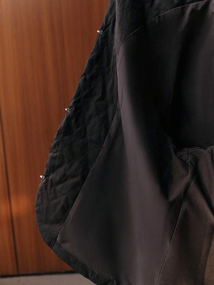 Women's Elegant Formal Party Fashion Winter Jacket, Suitable For Christmas, Work, Graduation, Wedding, Luxury Romantic Vintage Embroidery Drawstring Cotton Jacket