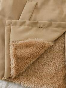 Souflis Souflis Baby Girls' Fashion Casual Versatile Bow Decor Long Sleeve Windbreaker Jacket, Suitable For Autumn/Winter, Indoor/Outdoor, Back To School, Daily Wear - Khaki - View 6