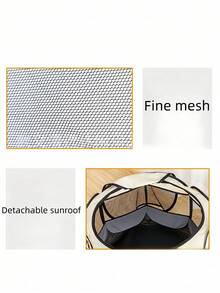 1pc Pet Cat & Dog Scratch Resistant Foldable Enclosure Tent Puppy Keep Puppy Keep Cat Toys Cat Scratching Post - Grey - View 7
