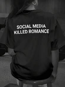 Glimmora Women's Casual Slogan Graphic Round Neck Short Sleeve T-Shirt, Summer