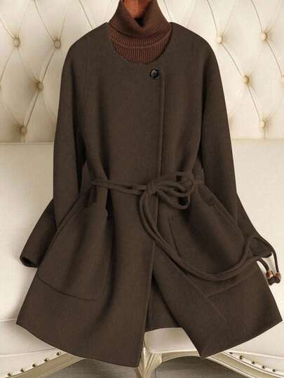 Franclia 女士纯色简约长袖外套，秋冬季百搭单品