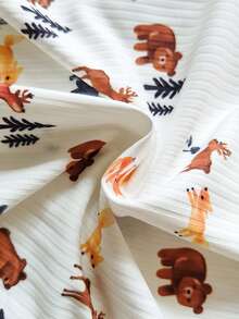 Vintaside Kids Salopetă pentru bebeluși de toamnă și iarnă, cu dungi multicolore, guler rotund, mânecă lungă și pantaloni lungi conici, format din șase piese, este confecționată din material cu dungi și se potrivește perfect. Este complet imprimată cu modele drăguțe de animale și imprimeuri cu dungi, având culori bogate și vii. Este potrivită pentru ocazii precum o excursie, relaxare acasă, învățarea mersului, activități pentru părinți și copii și fotografierea ca suveniruri.