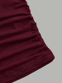 SHEIN EZwear 3件套女士休闲纯色圆领褶皱长袖T恤，秋冬 - 彩色 - 查看 8