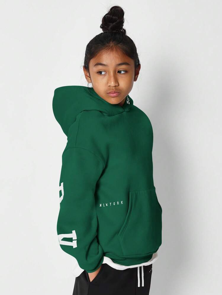 Oversized Hoodie With Letter Print