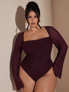 SHEIN BAE بدلة نسائية أنيقة بأكمام طويلة باللون البنفسجي الباذنجاني المميز، مناسبة للخريف والشتاء