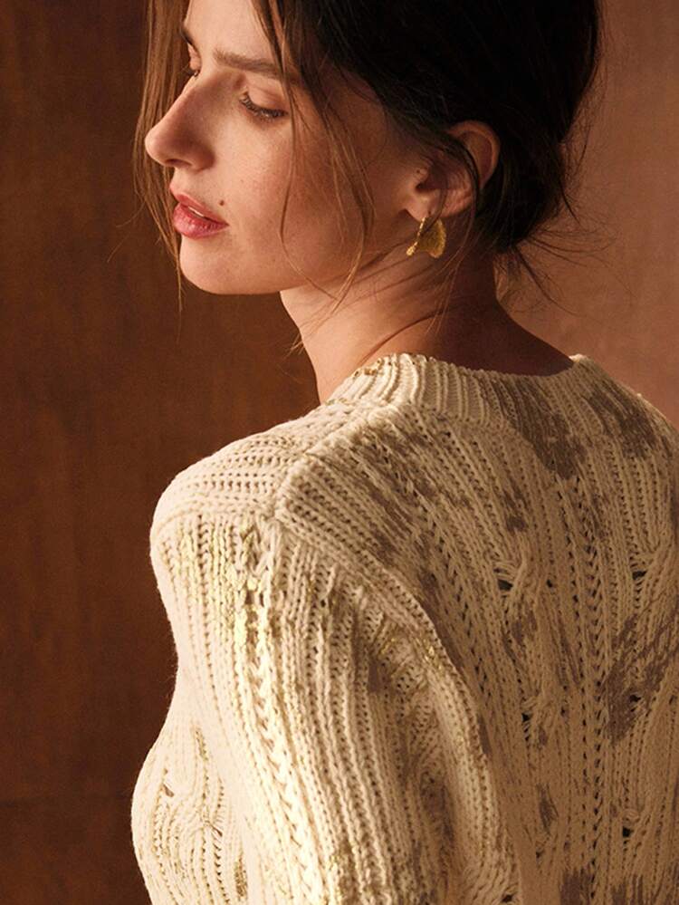 WOMEN'S ELEGANT CABLE KNIT SWEATER, AUTUMN