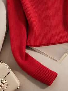 Airaco 女士时尚休闲蓬松领长袖针织毛衣