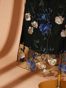 Rometta Váy hoa thêu 3D Elenzga thời trang thanh lịch, thoải mái, dễ thương, quyến rũ, cổ điển, dự tiệc, ngày lễ, cỡ lớn dành cho nữ - Nhiều màu - Xem 3