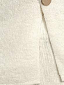 SHEIN SXY 新款复古通勤商务个性金属纽扣修身半身裙和毛衣两件套女装，初秋 - 米色 - 查看 7