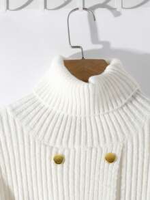 GlowEve Cardigan tricoté à col montant, manches longues, couleur unie, minimaliste, pour tous les jours pour femmes