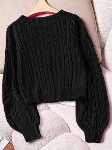 GlowEve CURVE Maglione a collo alto a maniche lunghe in maglia a trecce, vestibilità slim, taglie comode, adatto per autunno/inverno