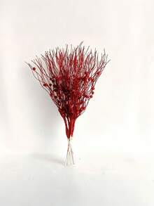 1/4/8PCS Artificial Sparkling Glitter 42cm Plants With Golden Powder Berry,Christmas Tree Decorations And Ornaments For Festival Wedding Party Home Indoor Dining Table, Room,Bedroom Decoration, Gift, Wreath, Rattan Diy Decoration Accessories,Christmas Tree And Christmas Plant Decor Home Decor Christmas Decorations - Red - View 6