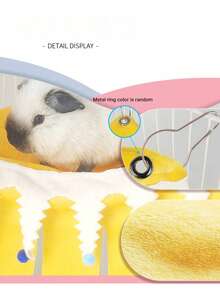 Small Animal Hideaway House For Hamsters, Rabbits, And Guinea Pigs, Four Seasons Universal, Triangle Tassel Shelter, Forest Pattern, Bunny Bed Hammock Swing, Bottomless Nest With Fringe For Corner Covering