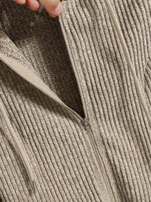 Airaco Set 2 buc. Plus Size pentru femei, culoare solidă, cu glugă, mânecă lungă, top și pantaloni