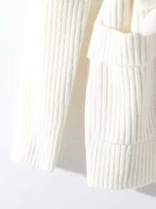 GlowEve Cardigan tricoté à col montant, manches longues, couleur unie, minimaliste, pour tous les jours pour femmes