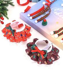 PETSIN 1 件宠物圣诞蕾丝项圈；宠物围兜；猫项圈；狗围兜；蝴蝶结铃铛项圈；宠物配件；宠物用品 - 彩色 - 查看 9