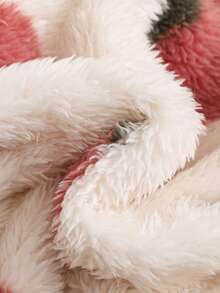 SHEIN 婴儿抓绒桃子印花舒适时尚连体衣 - 粉色 - 查看 9