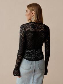 Chiquease Elegant French Lace Patchwork Round Neck Early Autumn New ...