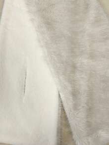 Glamine Áo choàng lông giả Toca màu trơn dành cho nữ, mùa đông, áo choàng lông đỏ lớn dự tiệc trang phục ngày lễ - Kem - Xem 7