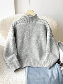 SHEIN Tween 女童休闲针织长袖套头衫